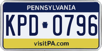 PA license plate KPD0796