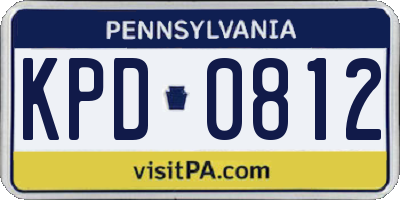 PA license plate KPD0812