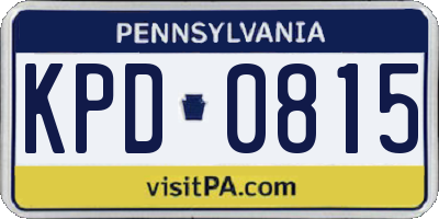 PA license plate KPD0815