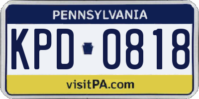 PA license plate KPD0818