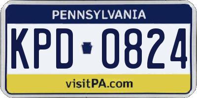 PA license plate KPD0824