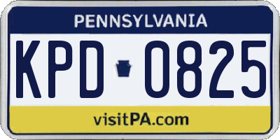 PA license plate KPD0825