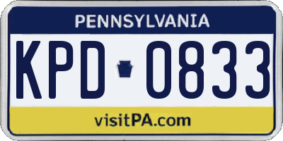 PA license plate KPD0833