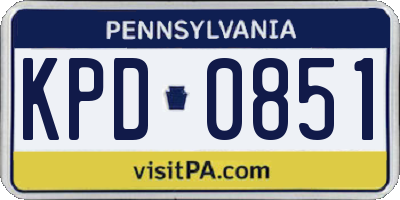 PA license plate KPD0851