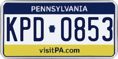 PA license plate KPD0853