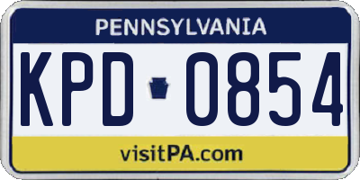 PA license plate KPD0854