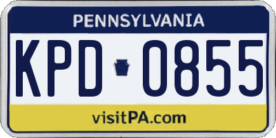 PA license plate KPD0855