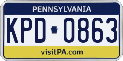 PA license plate KPD0863