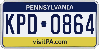 PA license plate KPD0864