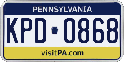 PA license plate KPD0868