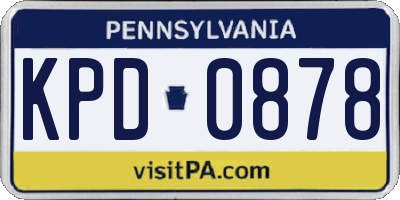PA license plate KPD0878