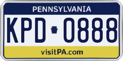 PA license plate KPD0888