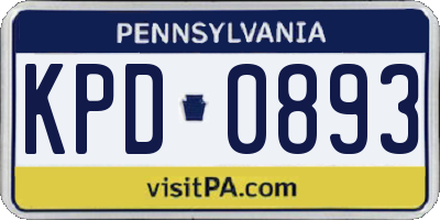 PA license plate KPD0893
