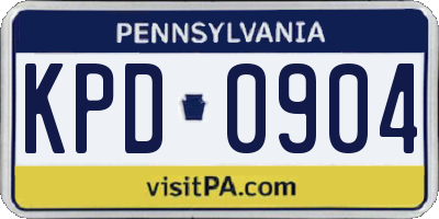 PA license plate KPD0904