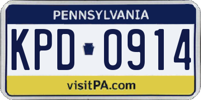 PA license plate KPD0914