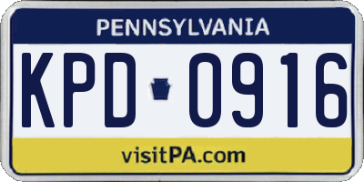 PA license plate KPD0916