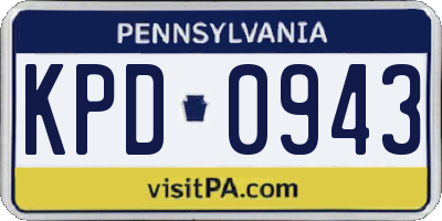 PA license plate KPD0943