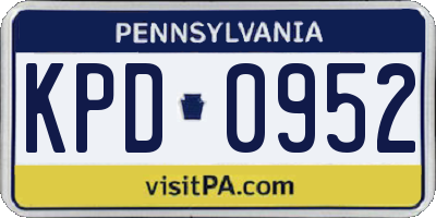 PA license plate KPD0952