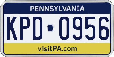 PA license plate KPD0956