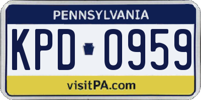 PA license plate KPD0959