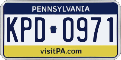 PA license plate KPD0971
