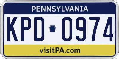 PA license plate KPD0974