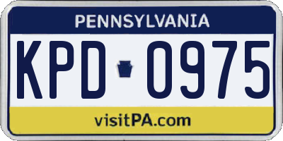 PA license plate KPD0975