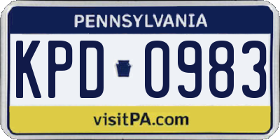 PA license plate KPD0983