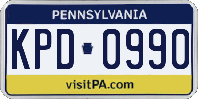 PA license plate KPD0990