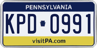 PA license plate KPD0991