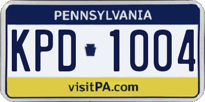 PA license plate KPD1004