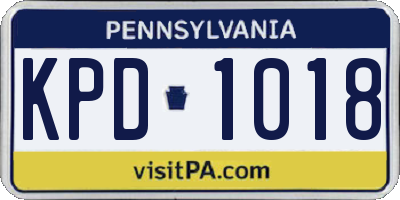 PA license plate KPD1018