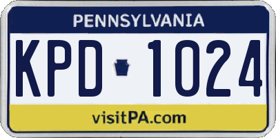 PA license plate KPD1024