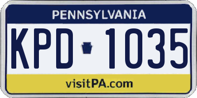 PA license plate KPD1035