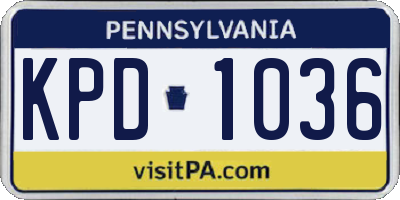 PA license plate KPD1036