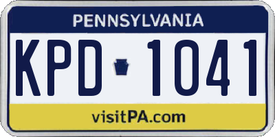 PA license plate KPD1041