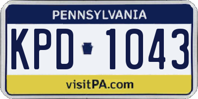 PA license plate KPD1043