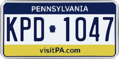 PA license plate KPD1047