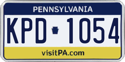 PA license plate KPD1054