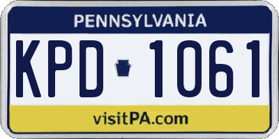 PA license plate KPD1061