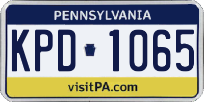 PA license plate KPD1065