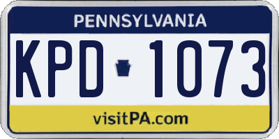 PA license plate KPD1073