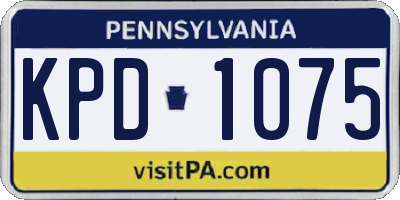 PA license plate KPD1075