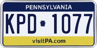 PA license plate KPD1077
