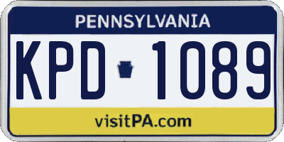 PA license plate KPD1089