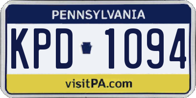 PA license plate KPD1094