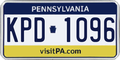 PA license plate KPD1096