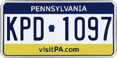 PA license plate KPD1097