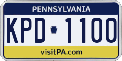 PA license plate KPD1100