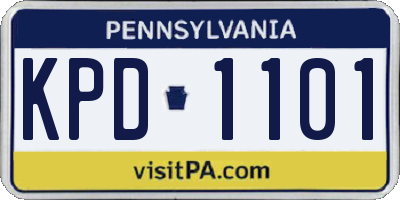 PA license plate KPD1101